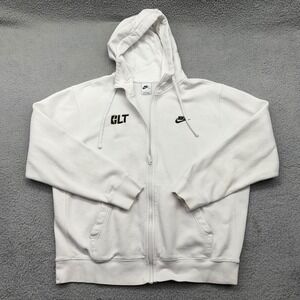 Nike BV2648-100 Mens Large White UNC Charlotte 49ers CLT Logo Full-Zip Hoodie